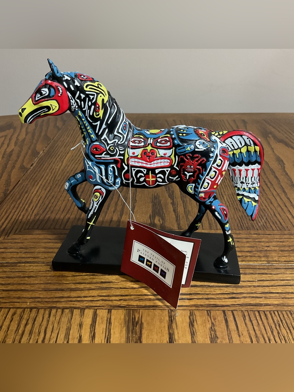 “Spirits of the Northwest “12234 Hand-Painted Multi-Color Tribal Horse Sculpture